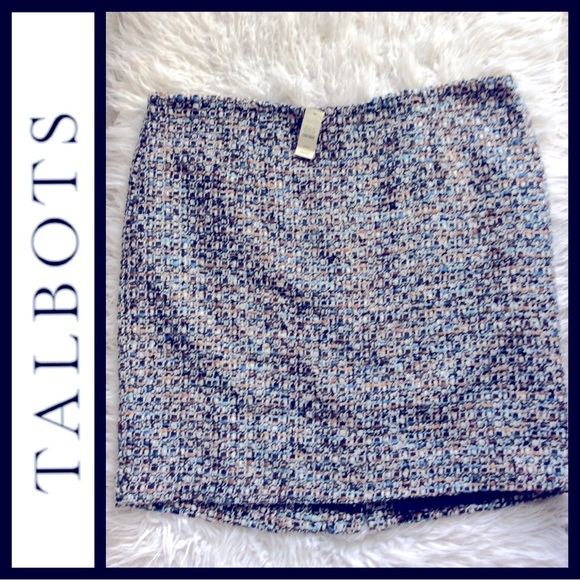 NWT Talbots Wool Blend Tweed Boot Skirt - Picture 1 of 6